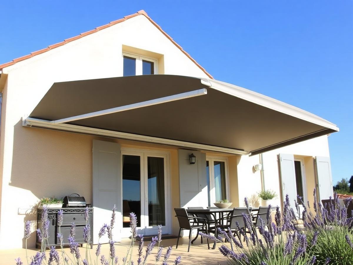 Store banne au-dessus d'une terrasse